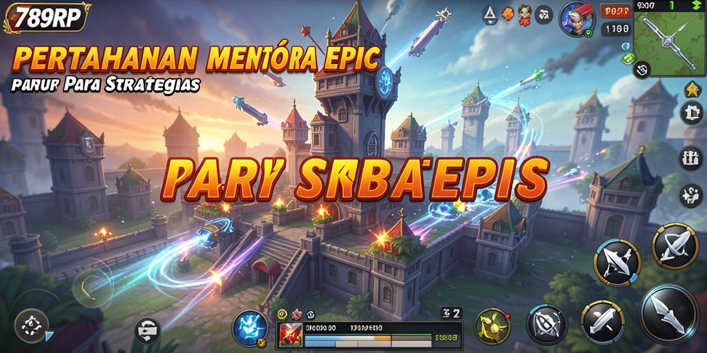 Screenshot dari gameplay Tower Defense yang menegangkan di 789RP.