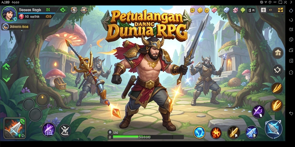 Tampilan dinamis gameplay RPG di AJO89 penuh aksi.