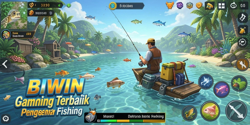 Tampilan menarik dari gameplay Fishing dalam BIWIN yang seru.