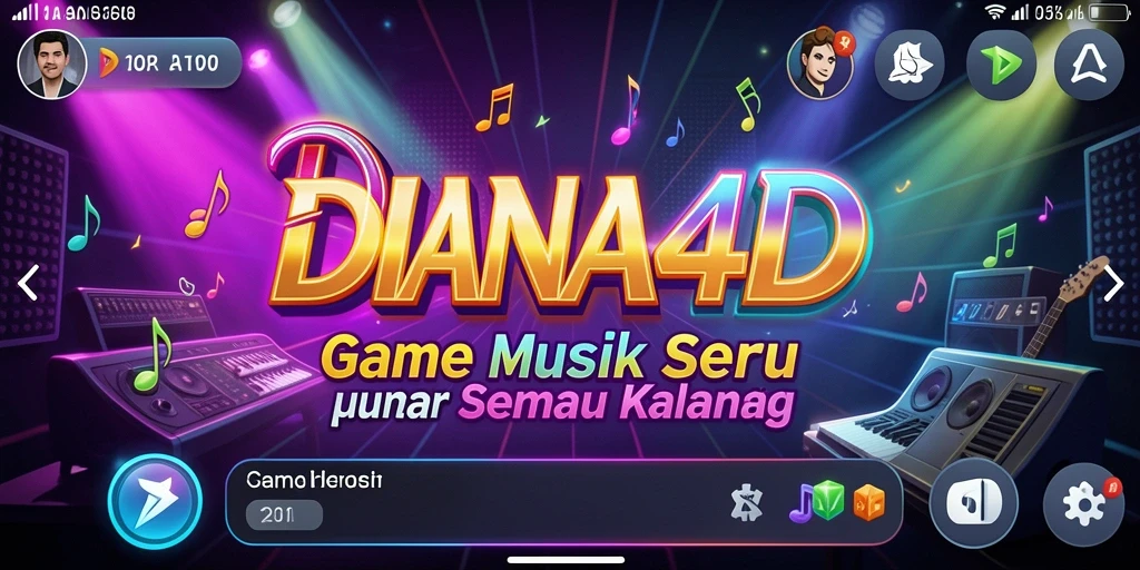 Screenshot DIANA4D menampilkan gameplay musik yang interaktif dan menarik.