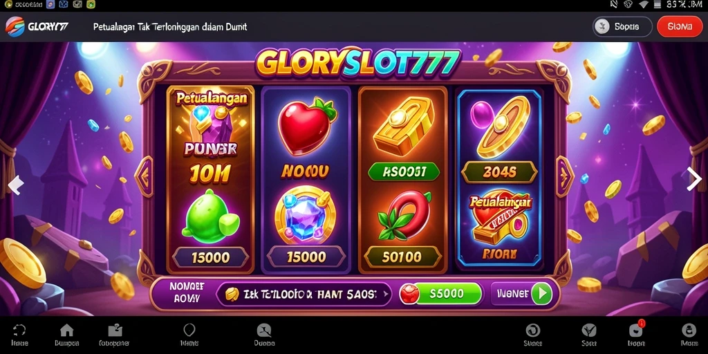 Tampilan gameplay menantang dalam GLORYSLOT777 dengan slot menarik.