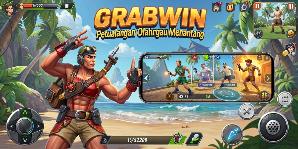 Tampilan gameplay dinamis dan seru dalam GRABWIN.