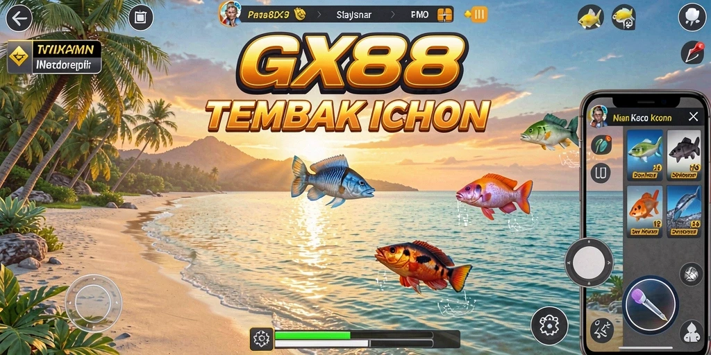 Tampilan menarik dari gameplay GX88 dengan aksi tembak ikan yang seru.