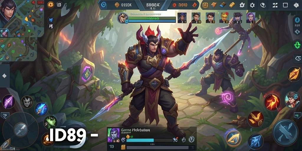 Screenshot gameplay <strong>IDR89</strong> menampilkan pertarungan seru di arena MOBA.