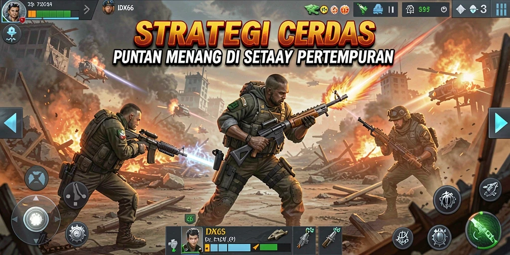 Tampilan gameplay strategi yang mendebarkan dalam IDX66.
