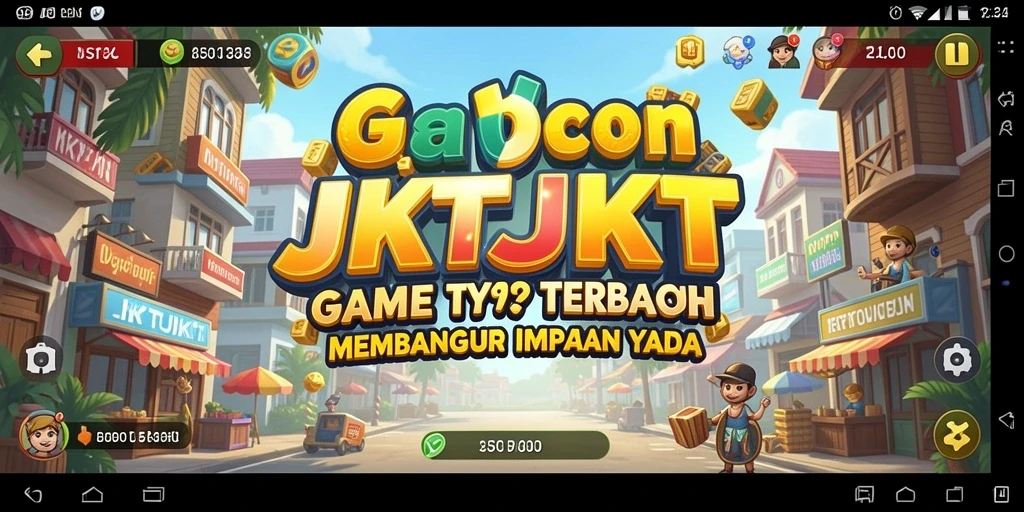 Screenshot gameplay JKTJKT yang menunjukkan proses membangun bisnis Tycoon.