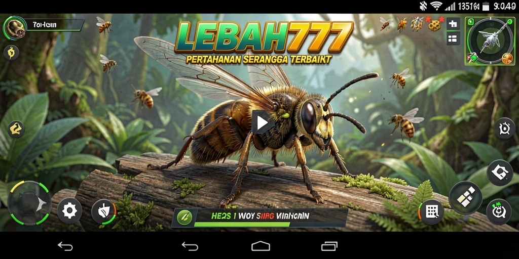 Screenshot gameplay LEBAH777 menunjukkan aksi Tower Defense yang seru.