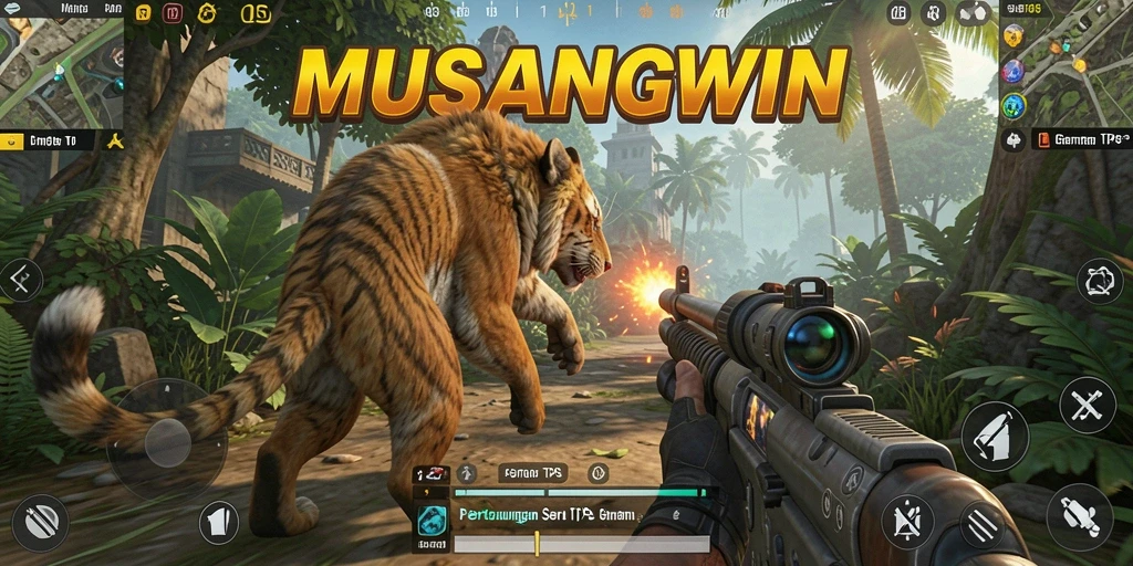 Tangkapan layar <strong>MUSANGWIN</strong> menunjukkan aksi seru dalam pertempuran TPS.