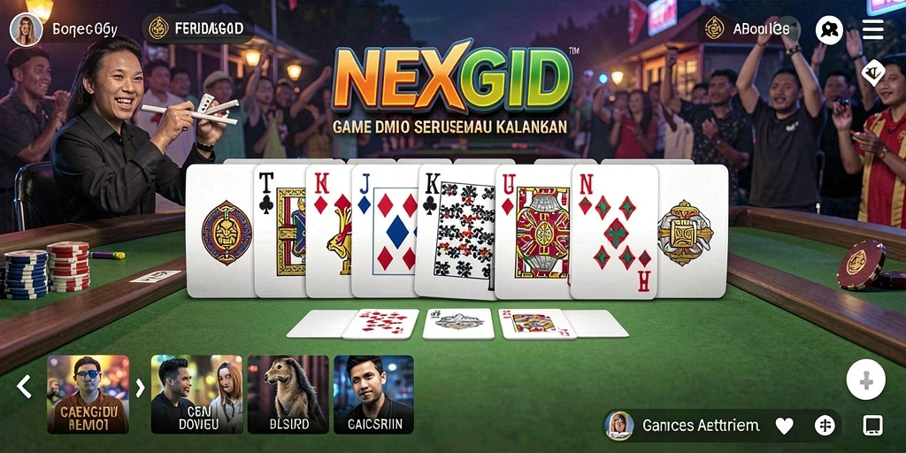 Screenshot gameplay NEXGID menampilkan aksi seru permainan Domino.
