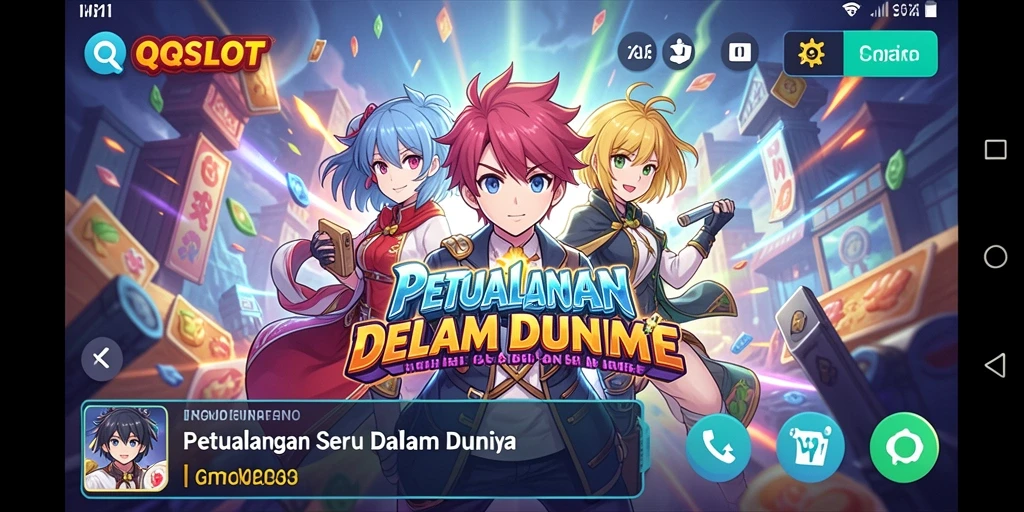 Screenshot menunjukkan karakter anime dinamis dalam gameplay seru.