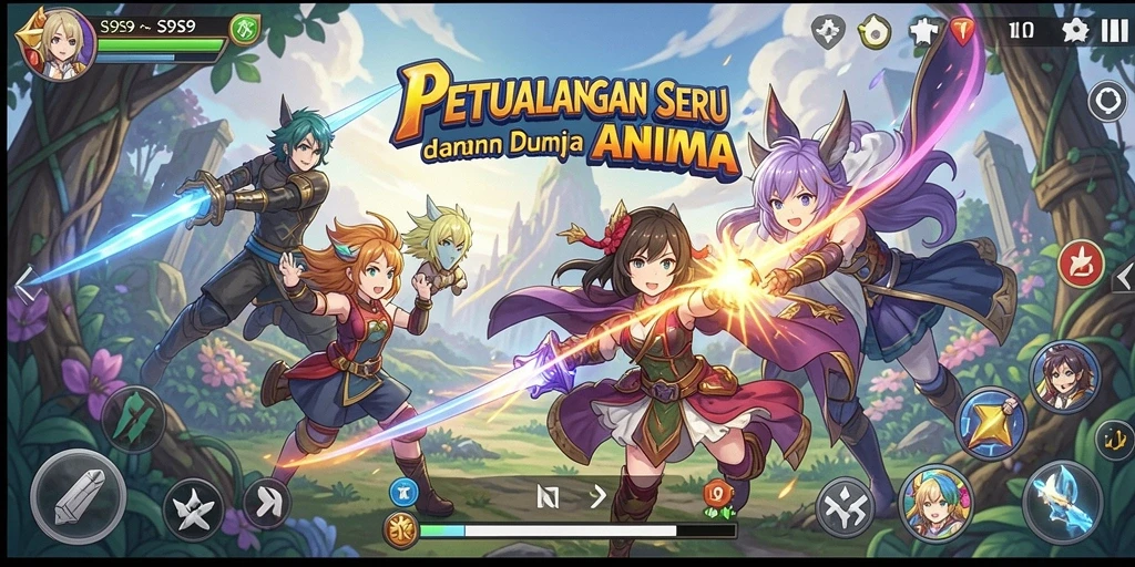 Screenshot gameplay S9S9 dengan karakter anime yang menarik.