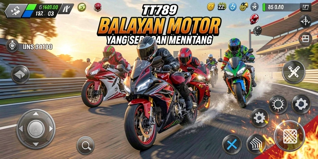 Tampilan gameplay menarik dari game balapan motor TT789.